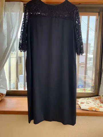 레이스 소매 네이비 원피스 드레스 약 90cm