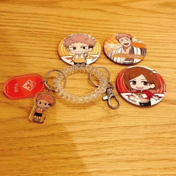 주술회전 극락탕 캔뱃지 키링 이타도리 유우지 쿠기사키 노바라