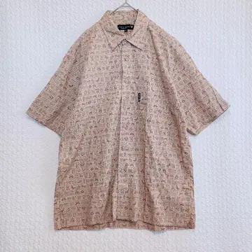 라일 앤 스캇 반팔 셔츠 L 올 패턴 베이지 린넨 혼방 캐주얼