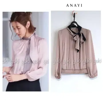 ANAYI 새틴 스무스 보타이 블라우스