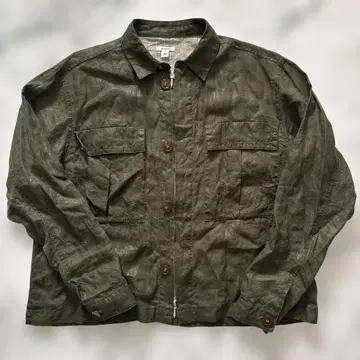 MASU 린넨 카키 셔츠 블루종