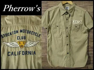 새상품급 페로우즈 702WSS-P 와펜 장식 커스텀 워크 셔츠 M