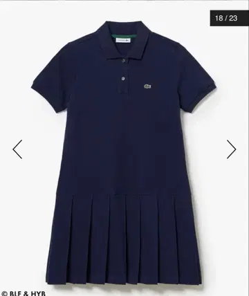 LACOSTE ILLIT 백프린트 미니 폴로 드레스 34 네이비