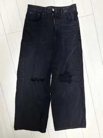 ZARA 배기 데님 데미지 블랙 남성용