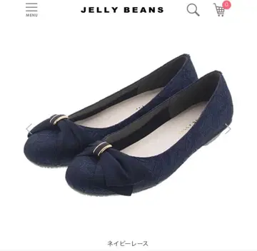 JELLY BEANS 리본 펌프스 24.0cm 네이비
