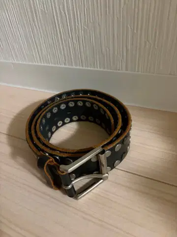 80s 스터드 벨트 소가죽 빈티지