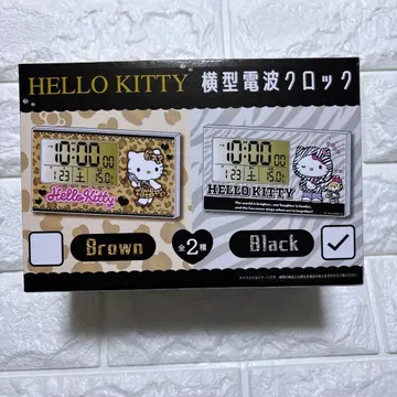 헬로키티 가로형 전파시계 블랙