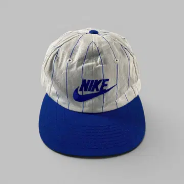 80년대 NIKE 스트라이프 캡 ONE 화이트 블루