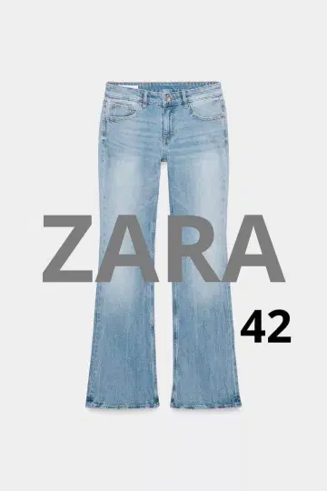 ZARA 라이트 블루 부츠컷 데님 TRF 로우라이즈 데님 42