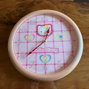 헬로키티 벽시계 튤립 패턴 산리오