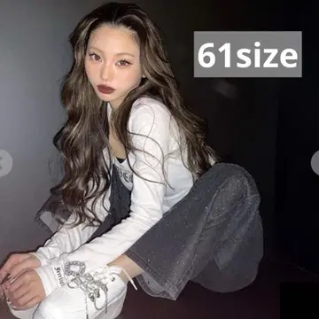 Avail x shoko 큐빅 데님 와이드 팬츠