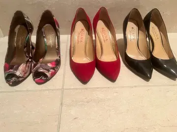 하자품 23.5cm DIANA 긴자 카네마츠 펌프스 3족 세트 하이힐