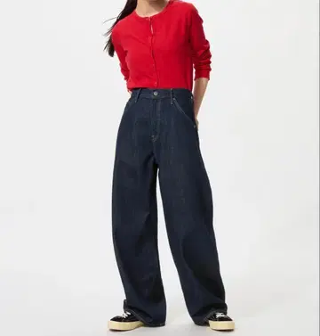 UNIQLO 유니클로 배기 커브 청바지/기장 짧음