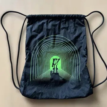 NIKE 냅색 블랙 그린 로고