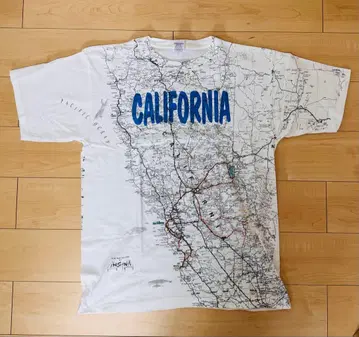 지도 도안 미국제 싱글 스티치 빈티지 90년대