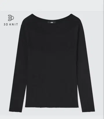 3D 엑스트라 파인 메리노 리브 보트넥 스웨터 (긴팔) 블랙 [M]