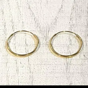 GOLD PLAIN HOOP EARRINGS -SILVER925- 귀걸이