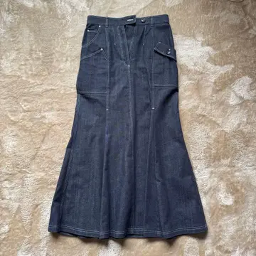 핏앤플레어 롱 데님 머메이드 스커트