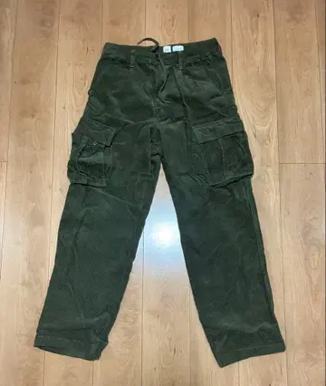 GAP 배기 코듀로이 카고 팬츠 OLIVE_NIGHT S 사이즈