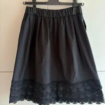 삼양상회 COTOO 레이스 장식 플레어 스커트 38 블랙