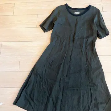 마가렛호웰 원피스 린넨 100% 린넨 반팔 올리브 그린 그린