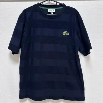 LACOSTE 네이비 스트라이프 티셔츠 US S