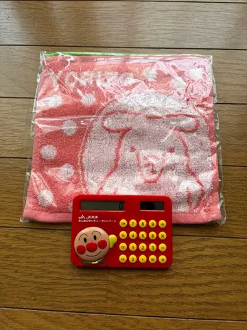 호빵맨 계산기와 요리조 조 미니 타월