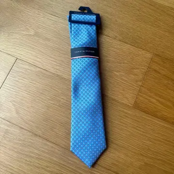 파랑 미니 꽃무늬 넥타이