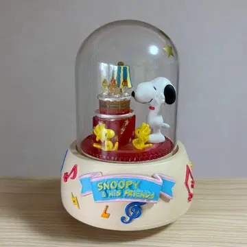 [ 레어 ] SNOOPY 스누피 오르골 회전식 장밋빛 인생 피너츠