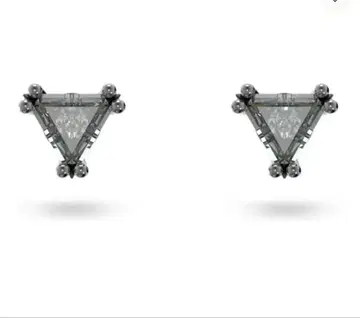 Chroma 스터드 귀걸이 트라이앵글 컷 그레이 스와로브스키