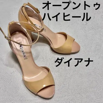다이애나 DIANA 오픈토 펌프스 22.5cm 베이지 에나멜