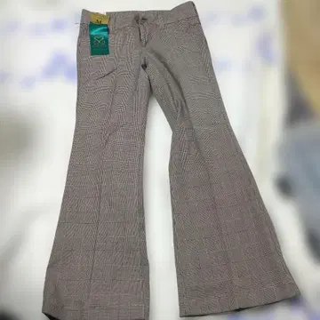 SOMETHING 세미 배기 체크 무늬 M