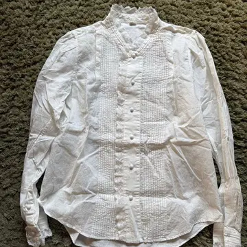 45R 레이스 핀턱 긴팔 셔츠