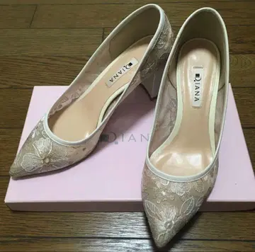 DIANA 다이애나 펌프스 청키힐 레이스 자수 웨딩