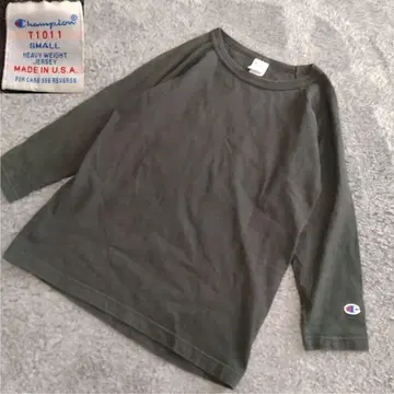 Champion T1011 7부 소매 T셔츠 MADE IN USA