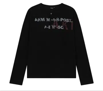 AAKAM 와플 헨리 넥 롱 슬리브 사이즈 1