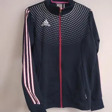 아디다스 저지 도트 무늬 트랙 자켓 네이비 x 빨간색
