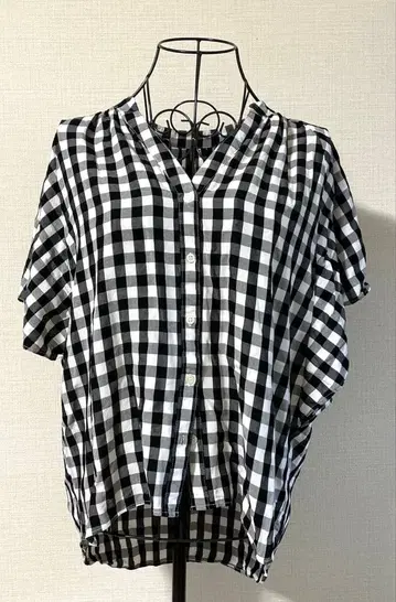 [ GLOBAL WORK ] 깅엄 체크 반팔 블라우스