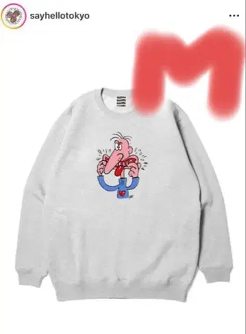 SAYHELLO MOUTH SWEAT Heather Grey 사이즈 M