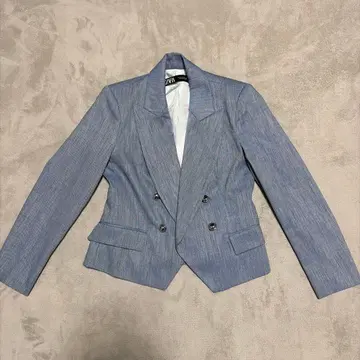 ZARA 라이트 블루 더블 브레스트 자켓