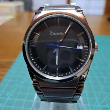 Calvin Klein 쿼츠 손목시계 블랙 데이트 포함