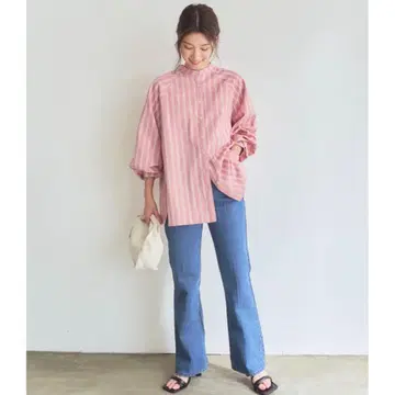 titivate 백 프릴 디자인 셔츠 핑크