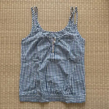 [컨디션 최상] 70s JEAN'S WEST 이탈리아 깅엄 체크 뷔스티에