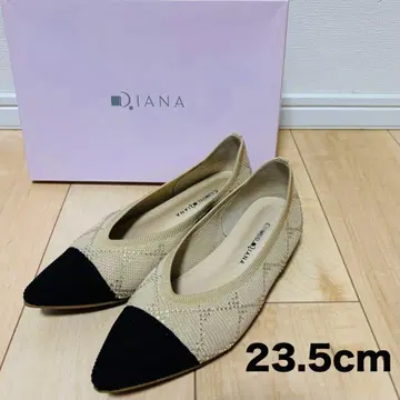 [새상품급] 23.5cm DIANA 스틸레토 플랫 썸머 라메 신발