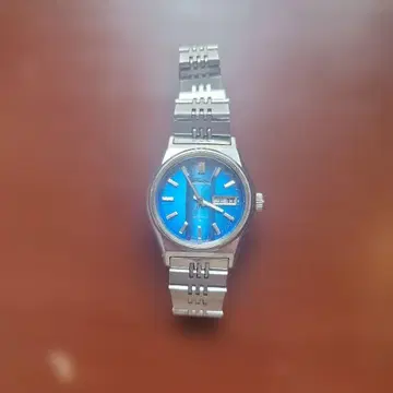 세이코 자동 와인딩 손목시계 파랑 다이얼