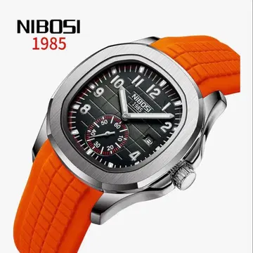 NIBOSI 손목시계 남성용 실리콘 스포츠 방수 멋스러운 캐주얼
