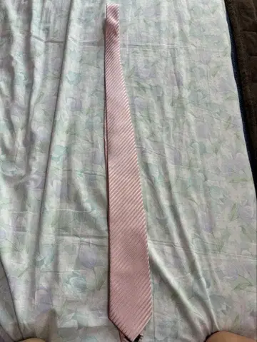 JOURNAL WORKS 핑크 스트라이프 넥타이 실크 100%