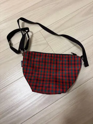 familiar 파밀리아 보트형 미니백 빨간색 계열 체크 새상품급