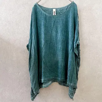 아마디 튜닉 보트넥 무지 XS/S 그린 혼방 체형 커버