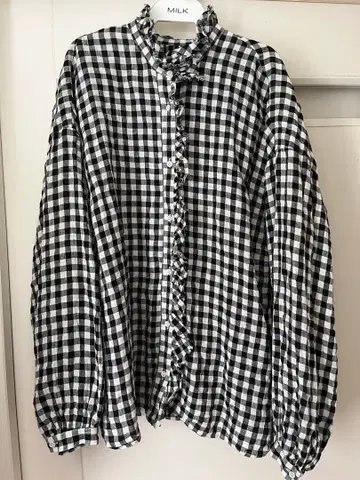 저널 스탠다드 랙스 프릴 달린 깅엄 체크 셔츠